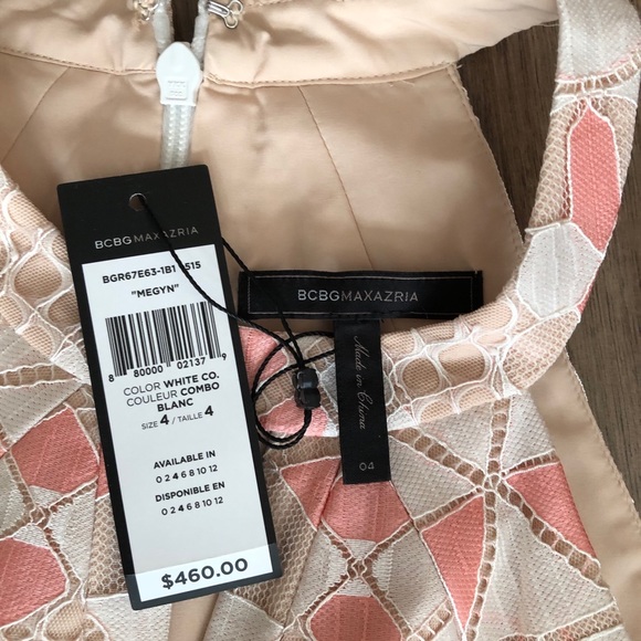 BCBG Megyn Geometric Lace Halter Dress - Picture 4 of 5